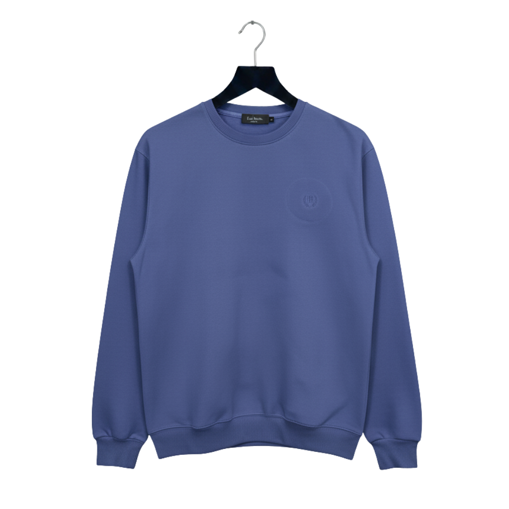 Crew Neck Plain Blue PNG