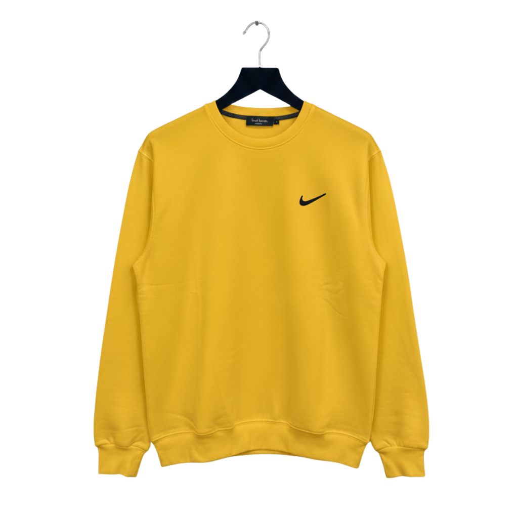 Crew Neck Plain Yellow PNG
